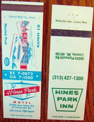 Hines Park Motel - Matchbooks